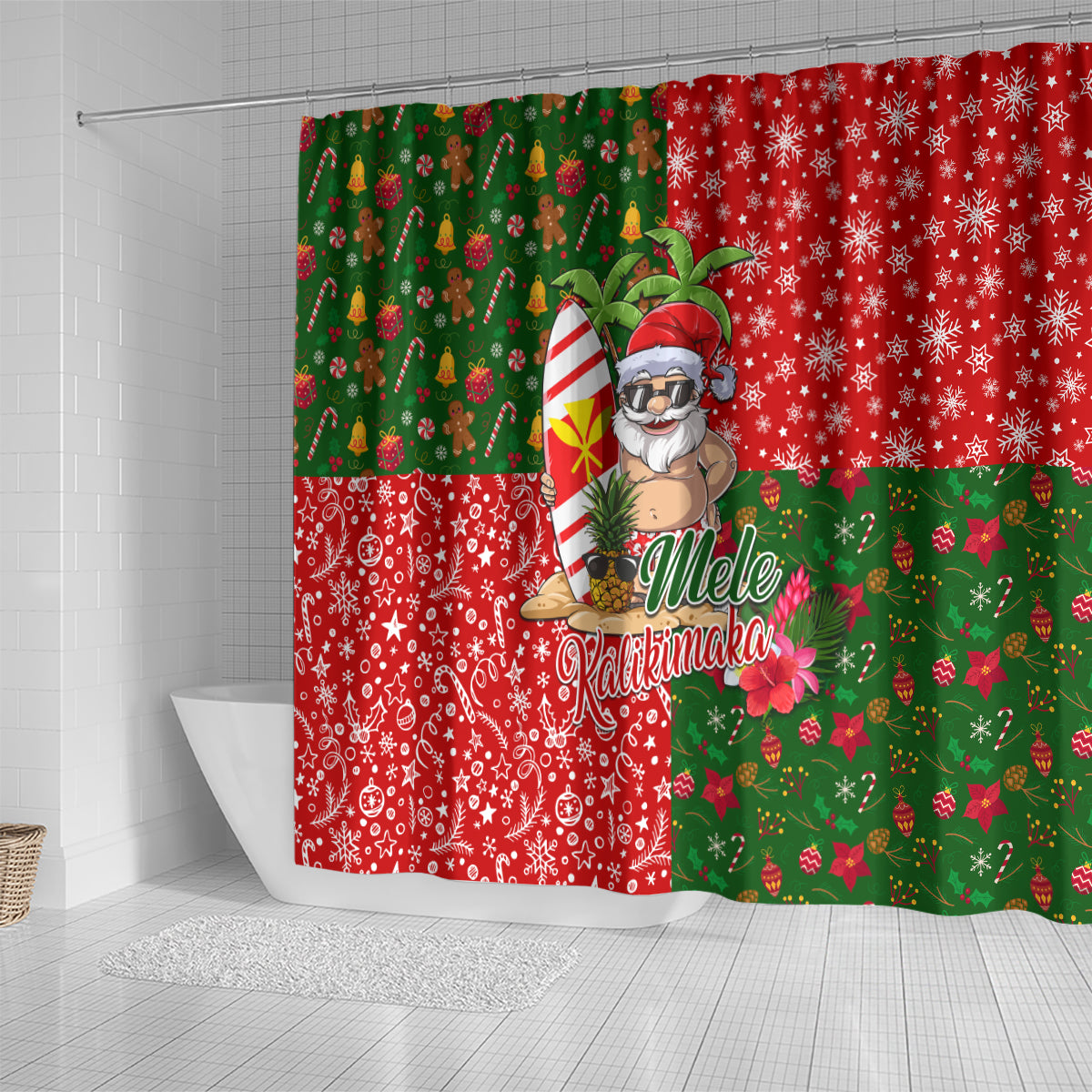 hawaii-christmas-shower-curtain-mele-kalikimaka-kanaka-maoli