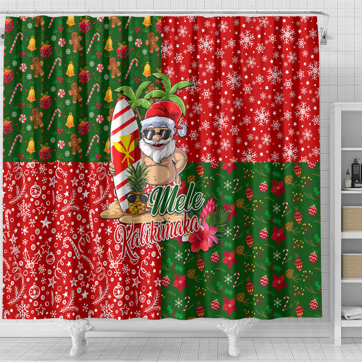 hawaii-christmas-shower-curtain-mele-kalikimaka-kanaka-maoli