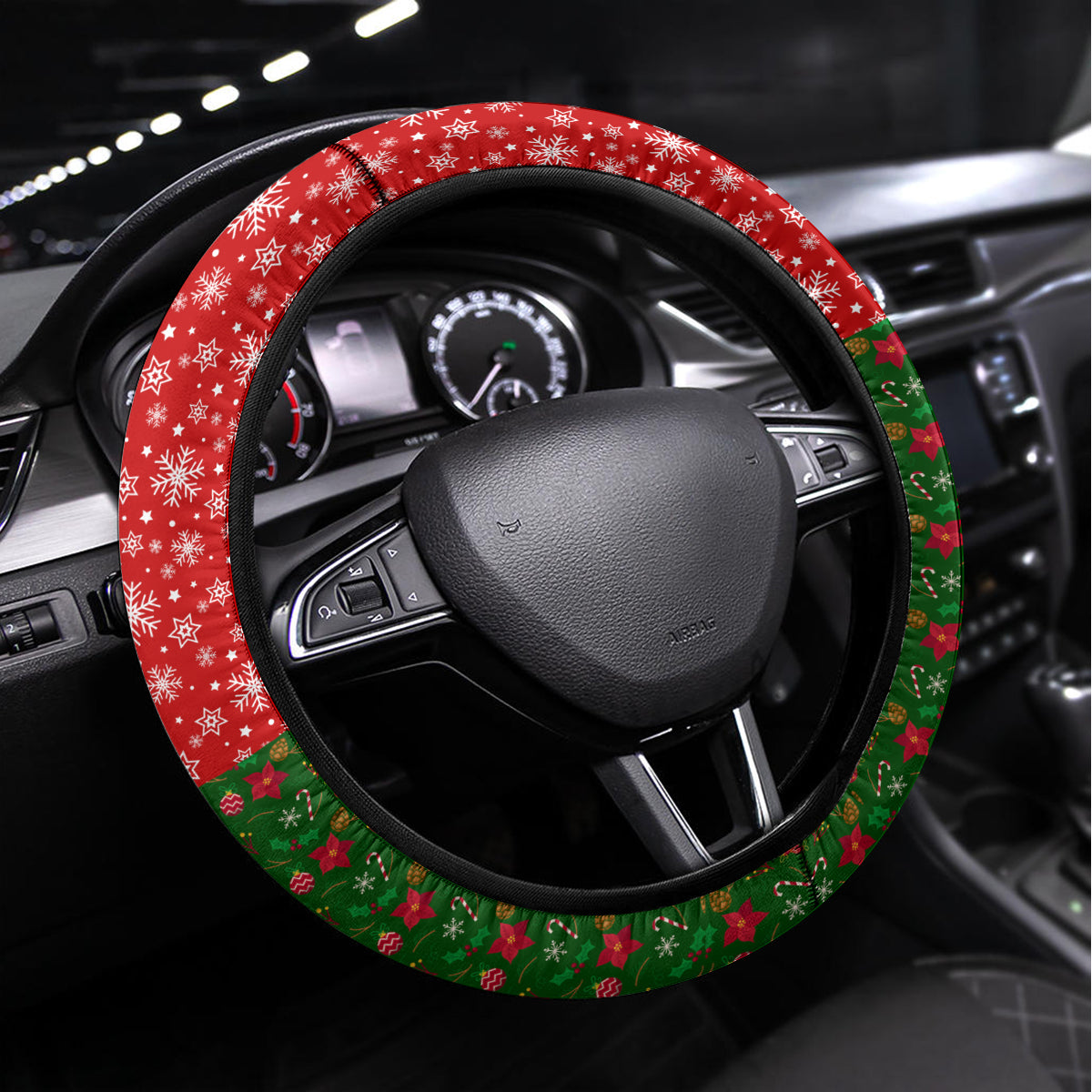 Hawaii Christmas Steering Wheel Cover Mele Kalikimaka Kanaka Maoli - Wonder Print Shop