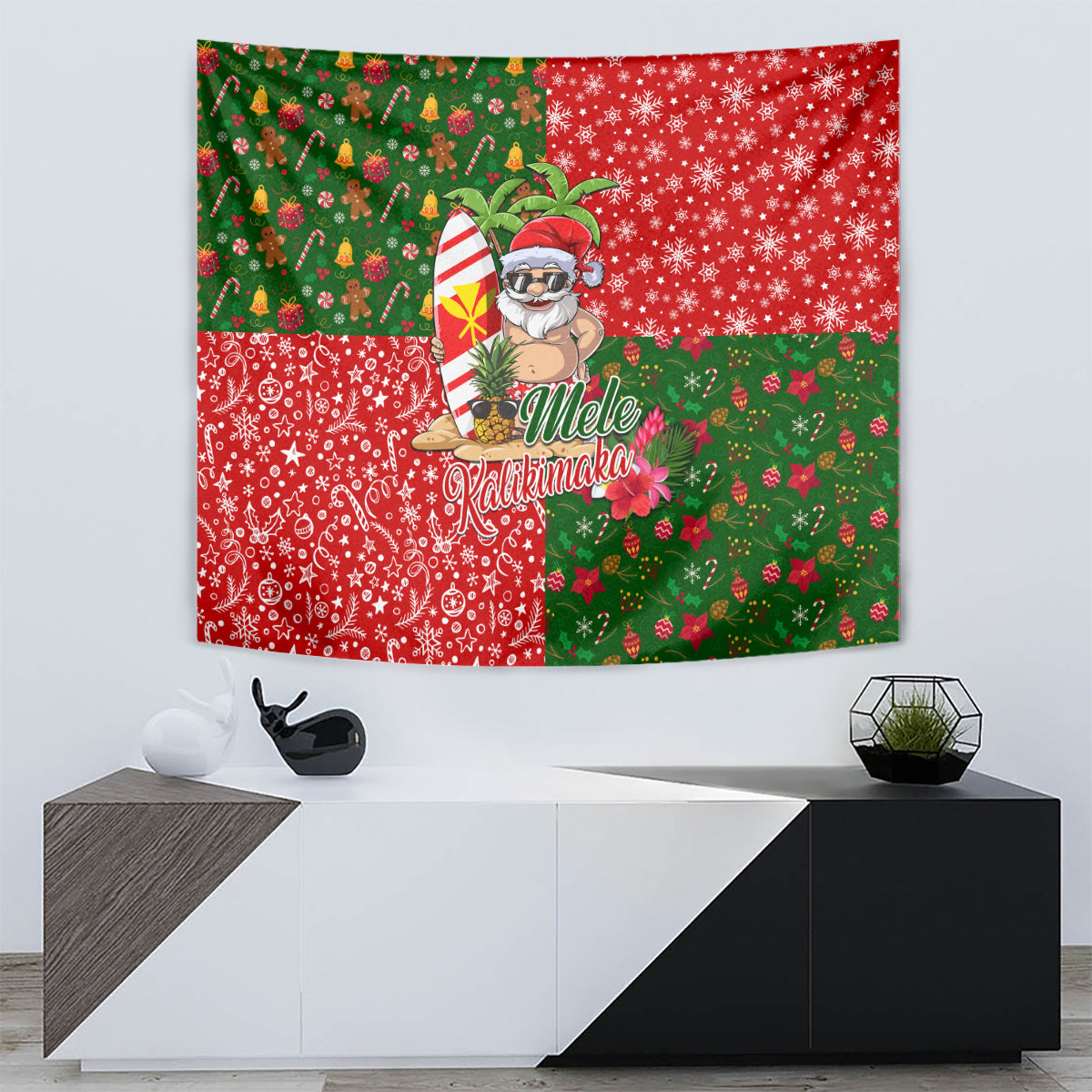 Hawaii Christmas Tapestry Mele Kalikimaka Kanaka Maoli - Wonder Print Shop