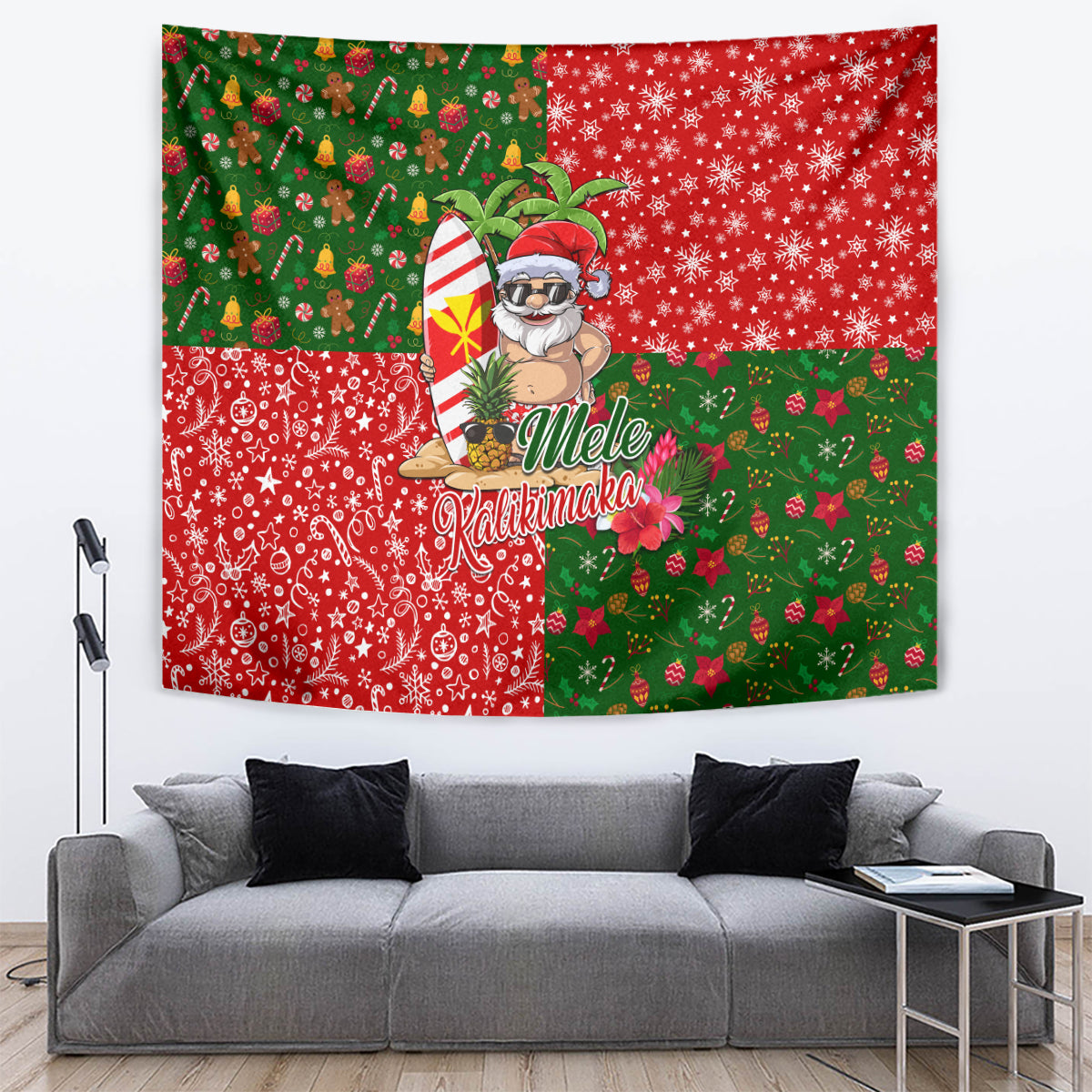 Hawaii Christmas Tapestry Mele Kalikimaka Kanaka Maoli - Wonder Print Shop