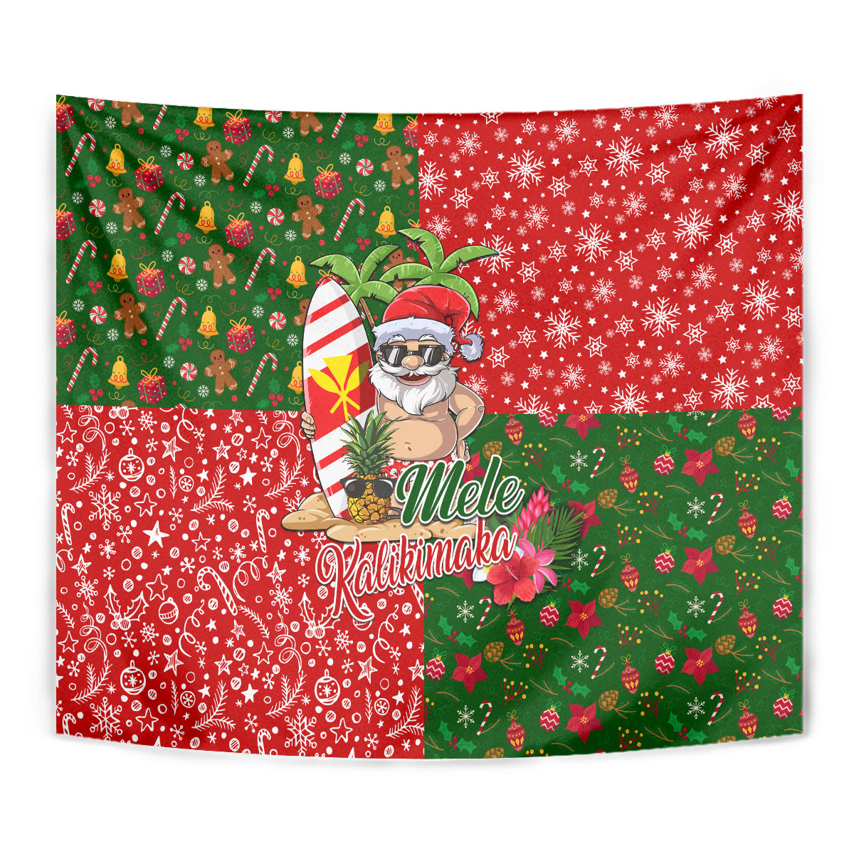 Hawaii Christmas Tapestry Mele Kalikimaka Kanaka Maoli - Wonder Print Shop