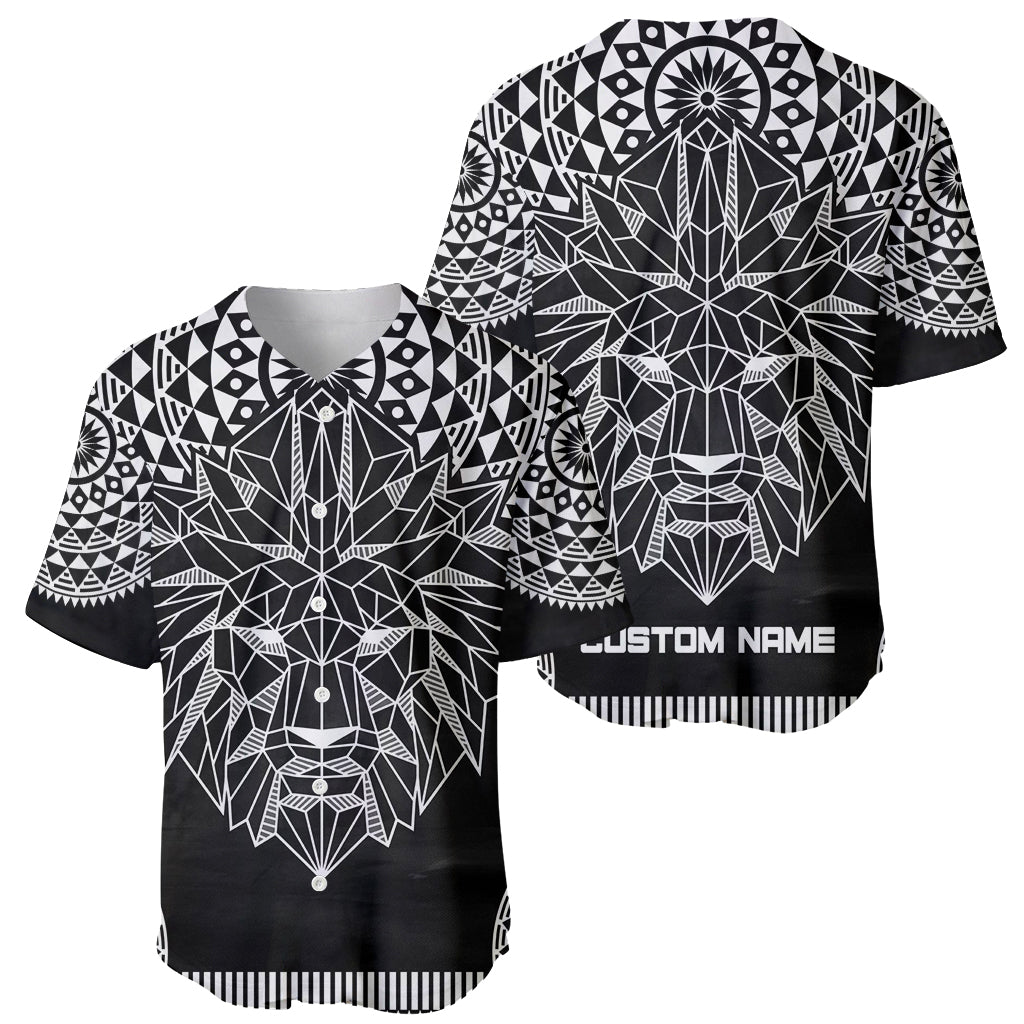 Geometric Head Lion Baseball Jersey - Wonder Print Shop