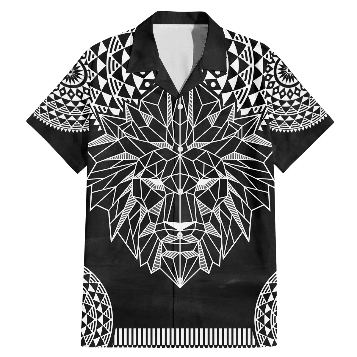 Geometric Head Lion Family Matching Mermaid Dress and Hawaiian Shirt - Wonder Print Shop