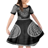 Geometric Head Lion Family Matching Off Shoulder Long Sleeve Dress and Hawaiian Shirt - Wonder Print Shop