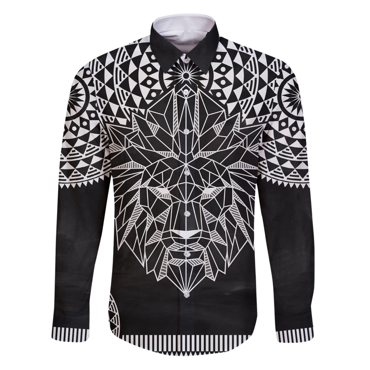 Geometric Head Lion Family Matching Puletasi and Hawaiian Shirt - Wonder Print Shop