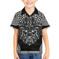 Geometric Head Lion Family Matching Puletasi and Hawaiian Shirt - Wonder Print Shop