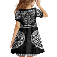 Geometric Head Lion Family Matching Short Sleeve Bodycon Dress and Hawaiian Shirt - Wonder Print Shop