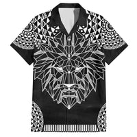 Geometric Head Lion Family Matching Short Sleeve Bodycon Dress and Hawaiian Shirt - Wonder Print Shop