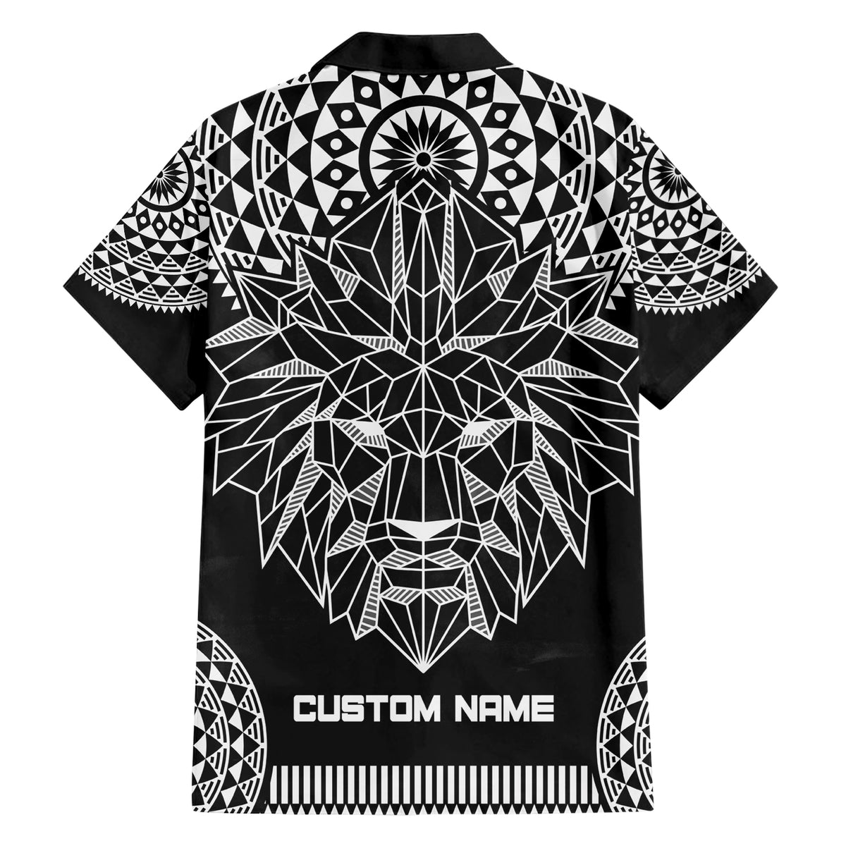 Geometric Head Lion Family Matching Short Sleeve Bodycon Dress and Hawaiian Shirt - Wonder Print Shop