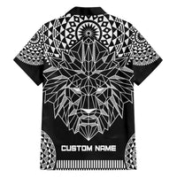 Geometric Head Lion Family Matching Short Sleeve Bodycon Dress and Hawaiian Shirt - Wonder Print Shop