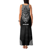 Geometric Head Lion Family Matching Tank Maxi Dress and Hawaiian Shirt - Wonder Print Shop
