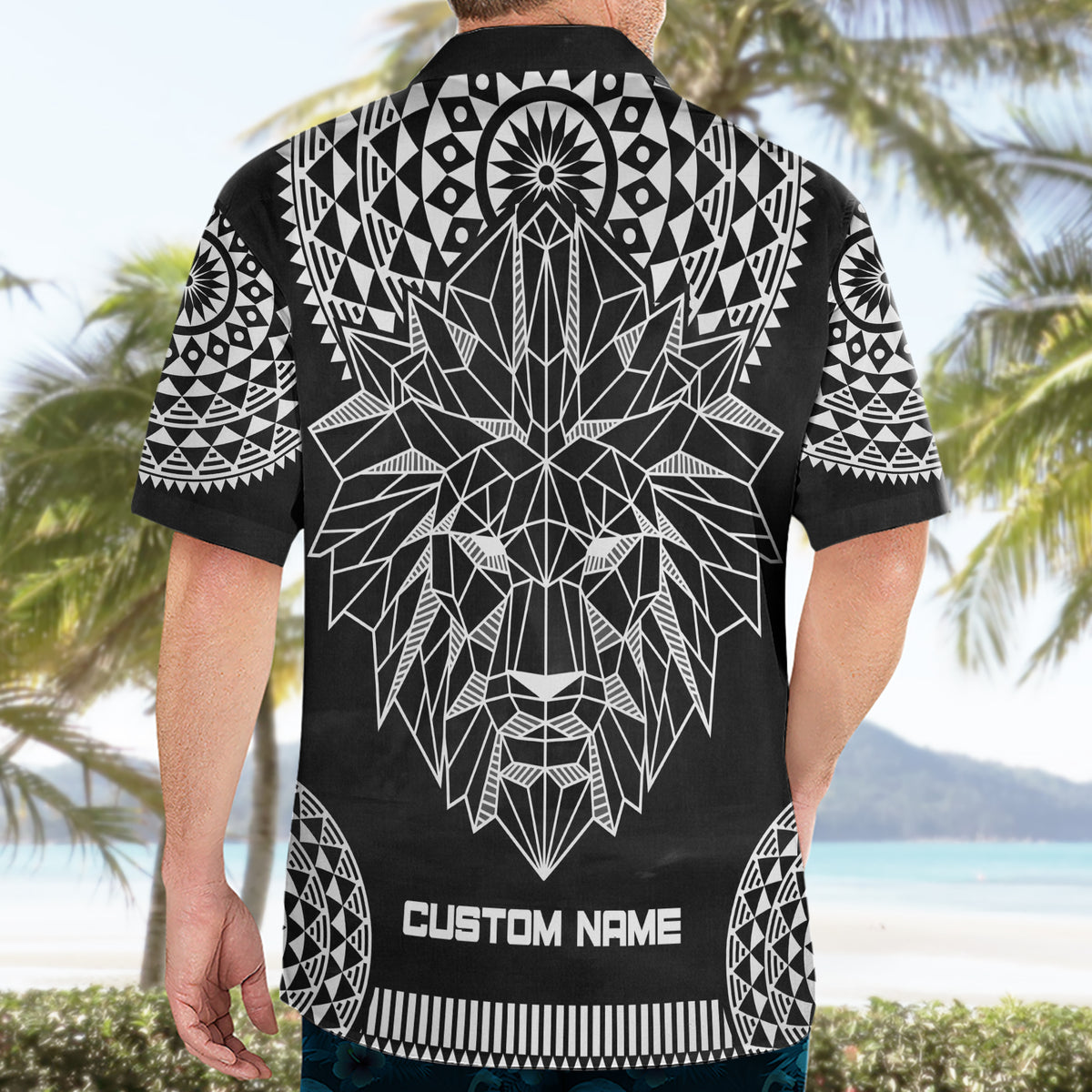 Geometric Head Lion Hawaiian Shirt - Wonder Print Shop
