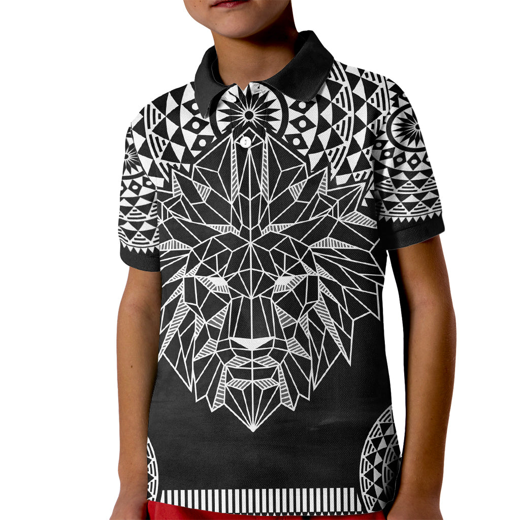 Geometric Head Lion Kid Polo Shirt - Wonder Print Shop