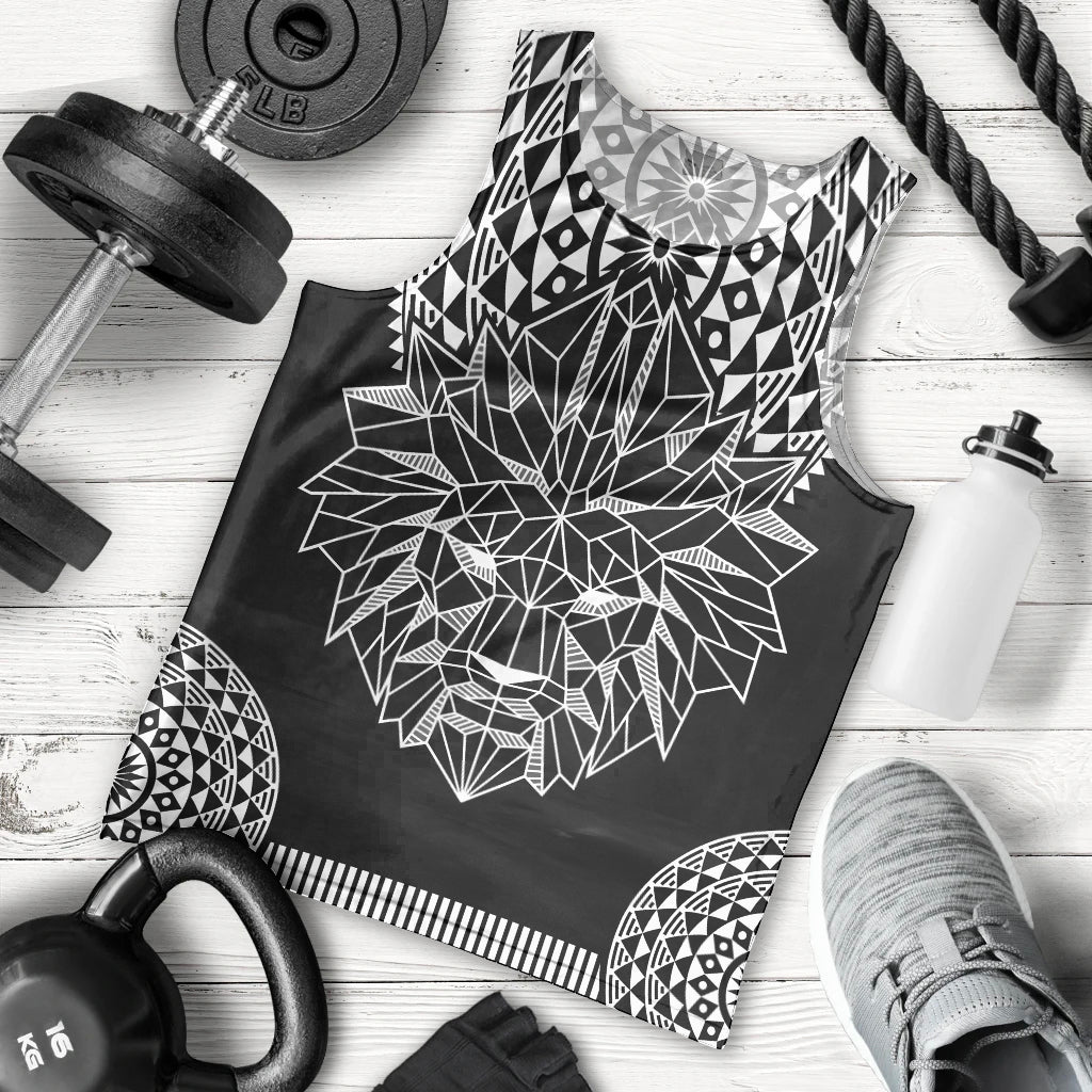 Geometric Head Lion Men Tank Top - Wonder Print Shop