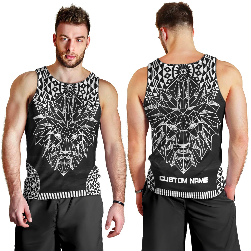 Geometric Head Lion Men Tank Top - Wonder Print Shop