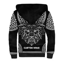 Geometric Head Lion Sherpa Hoodie - Wonder Print Shop