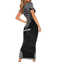 Geometric Head Lion Short Sleeve Bodycon Dress - Wonder Print Shop