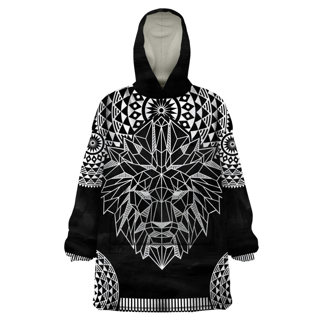 Geometric Head Lion Wearable Blanket Hoodie - Wonder Print Shop