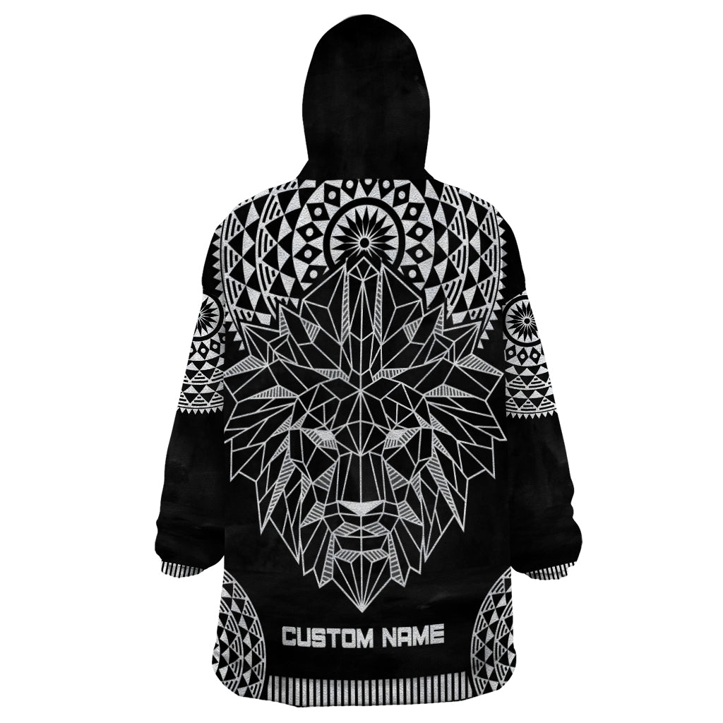 Geometric Head Lion Wearable Blanket Hoodie - Wonder Print Shop