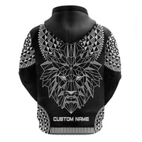 Geometric Head Lion Zip Hoodie - Wonder Print Shop