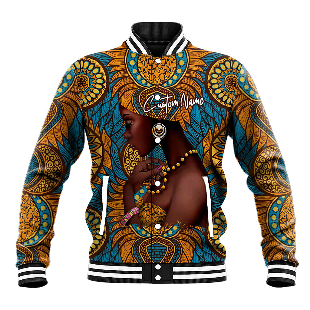 Personalized Black Girl Flora Baseball Jacket African Women - Wonder Print Shop