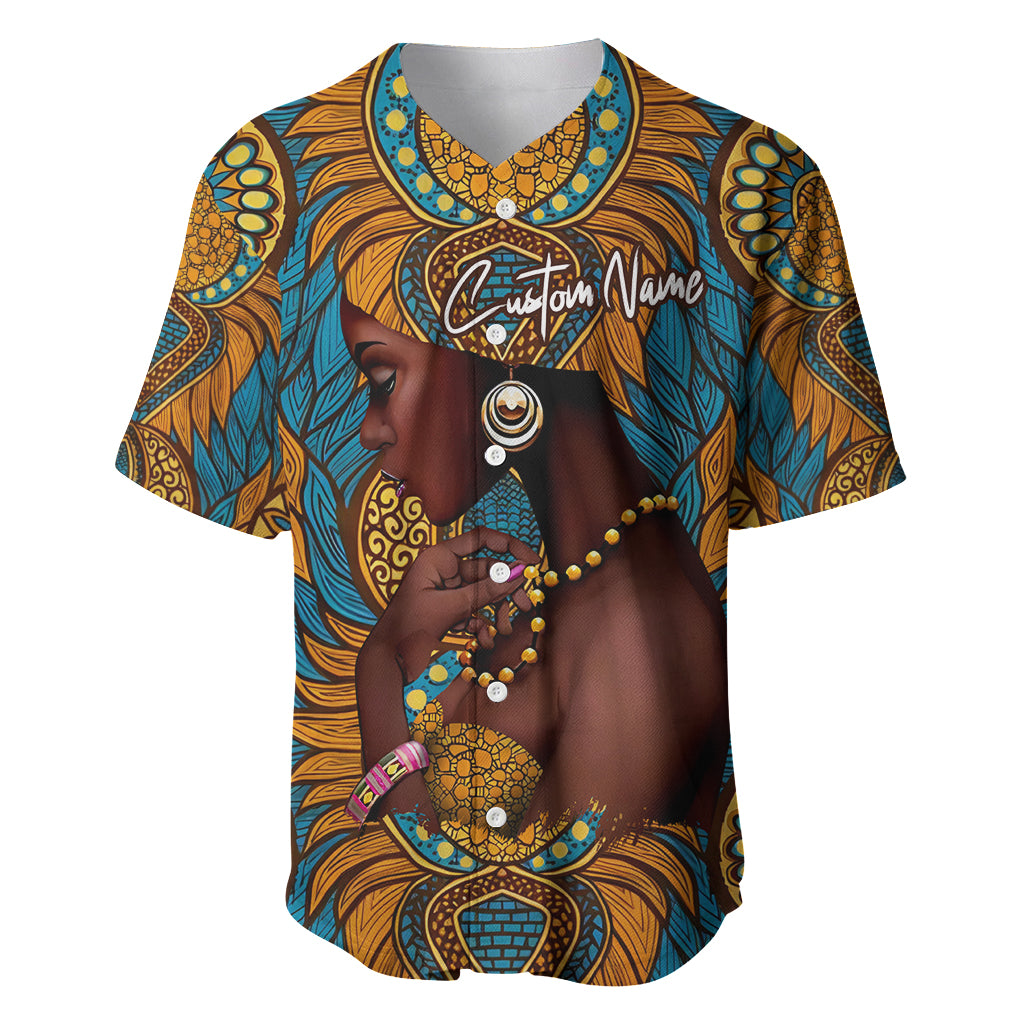 Personalized Black Girl Flora Baseball Jersey African Women - Wonder Print Shop