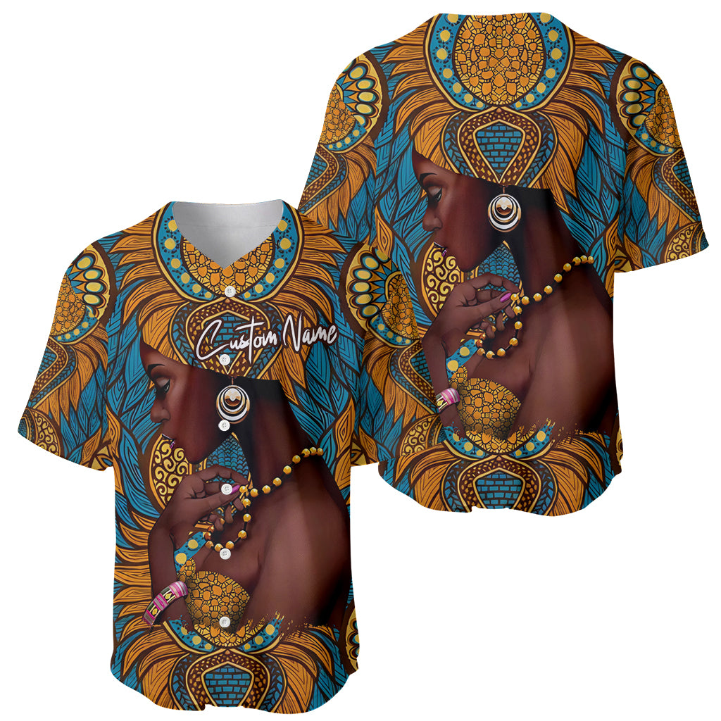 Personalized Black Girl Flora Baseball Jersey African Women - Wonder Print Shop