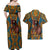 Personalized Black Girl Flora Couples Matching Off Shoulder Maxi Dress and Hawaiian Shirt African Women - Wonder Print Shop