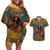 Personalized Black Girl Flora Couples Matching Off Shoulder Short Dress and Hawaiian Shirt African Women - Wonder Print Shop