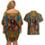 Personalized Black Girl Flora Couples Matching Off Shoulder Short Dress and Hawaiian Shirt African Women - Wonder Print Shop