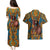 Personalized Black Girl Flora Couples Matching Puletasi and Hawaiian Shirt African Women - Wonder Print Shop