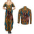 Personalized Black Girl Flora Couples Matching Summer Maxi Dress and Long Sleeve Button Shirt African Women - Wonder Print Shop