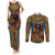 Personalized Black Girl Flora Couples Matching Tank Maxi Dress and Long Sleeve Button Shirt African Women - Wonder Print Shop