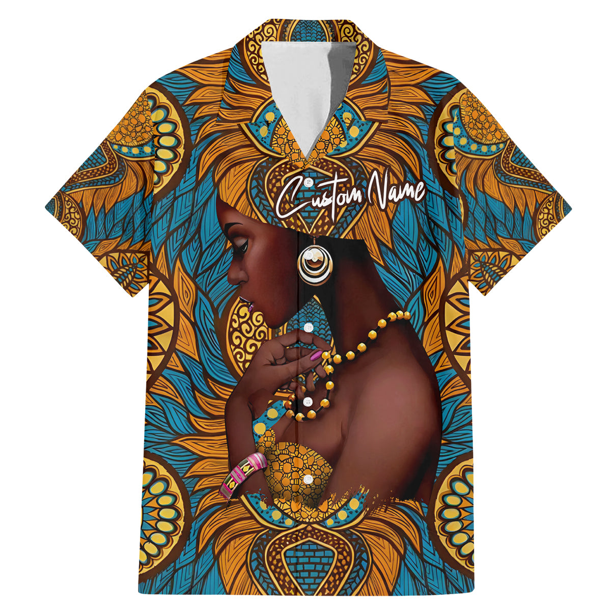 Personalized Black Girl Flora Family Matching Mermaid Dress and Hawaiian Shirt African Women - Wonder Print Shop