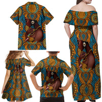 Personalized Black Girl Flora Family Matching Off Shoulder Maxi Dress and Hawaiian Shirt African Women - Wonder Print Shop