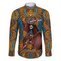 Personalized Black Girl Flora Family Matching Off Shoulder Short Dress and Hawaiian Shirt African Women - Wonder Print Shop