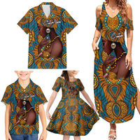 Personalized Black Girl Flora Family Matching Summer Maxi Dress and Hawaiian Shirt African Women - Wonder Print Shop