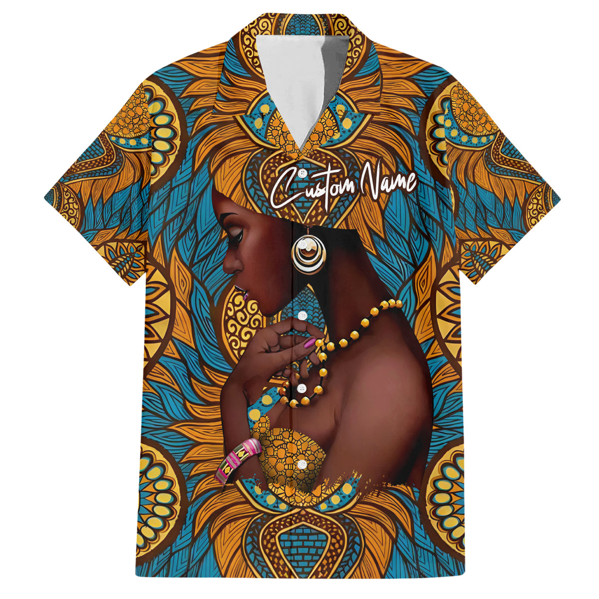 Personalized Black Girl Flora Hawaiian Shirt African Women - Wonder Print Shop