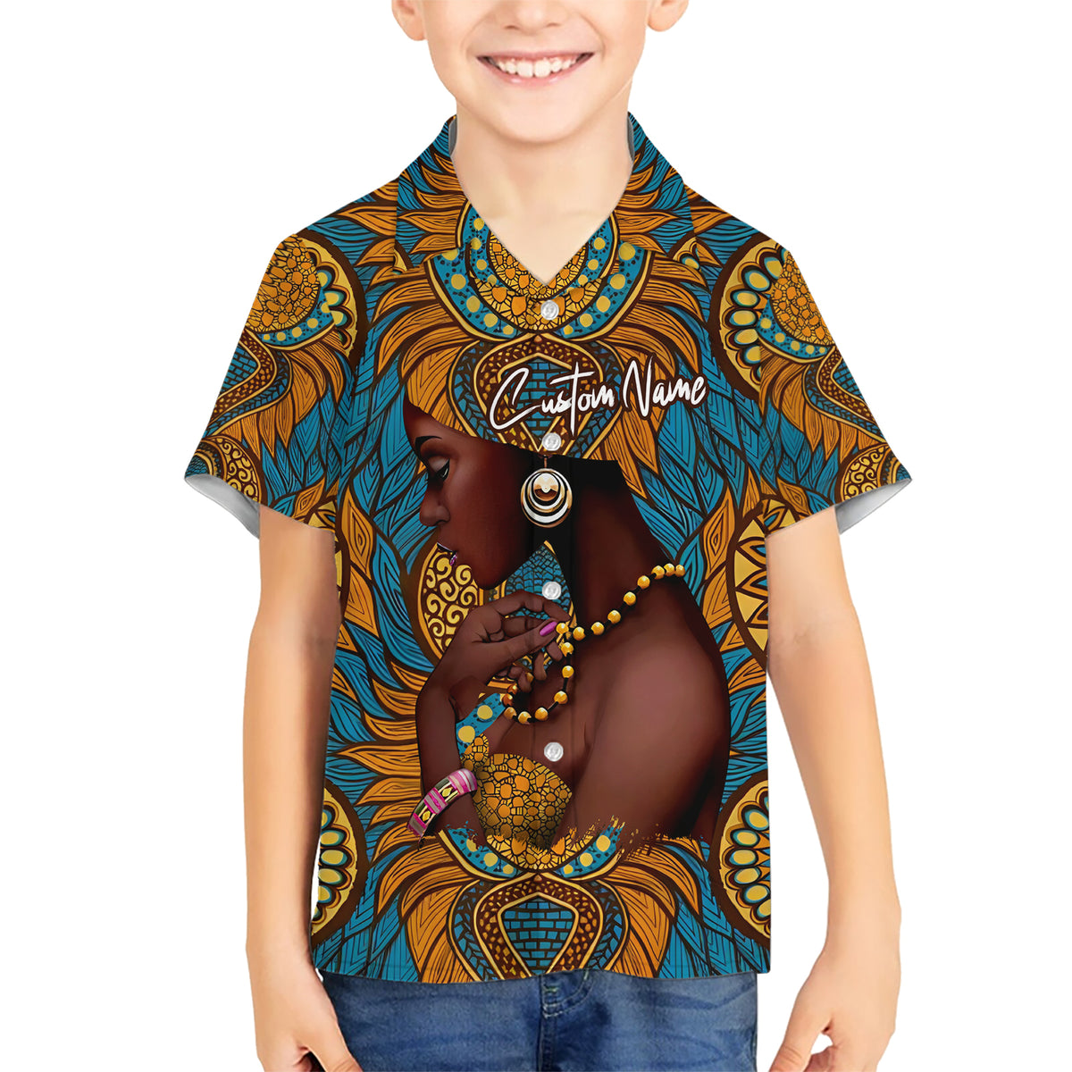 Personalized Black Girl Flora Hawaiian Shirt African Women - Wonder Print Shop