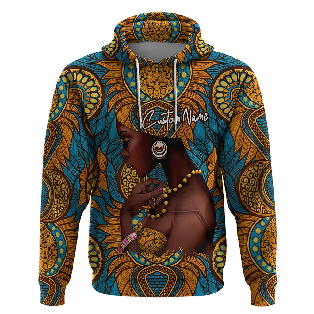 Personalized Black Girl Flora Hoodie African Women - Wonder Print Shop