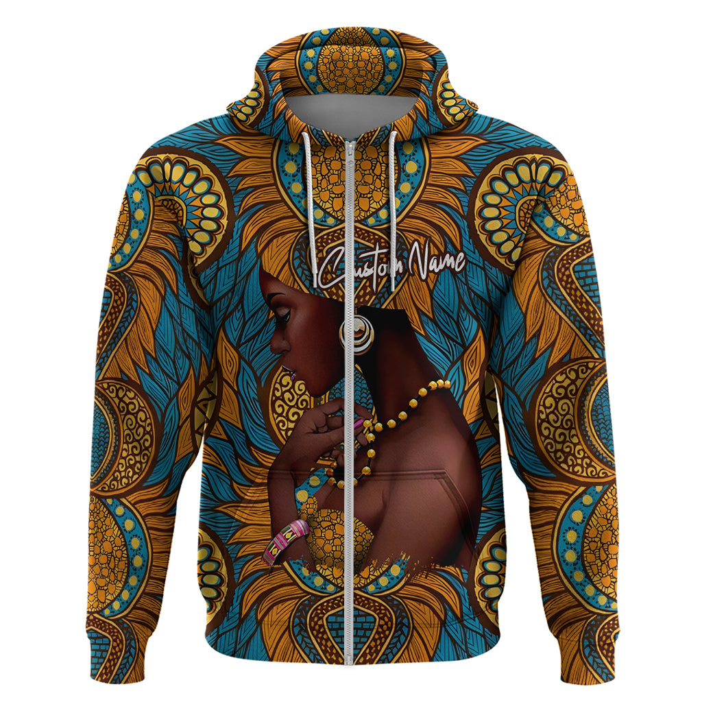Personalized Black Girl Flora Hoodie African Women - Wonder Print Shop