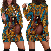Personalized Black Girl Flora Hoodie Dress African Women - Wonder Print Shop
