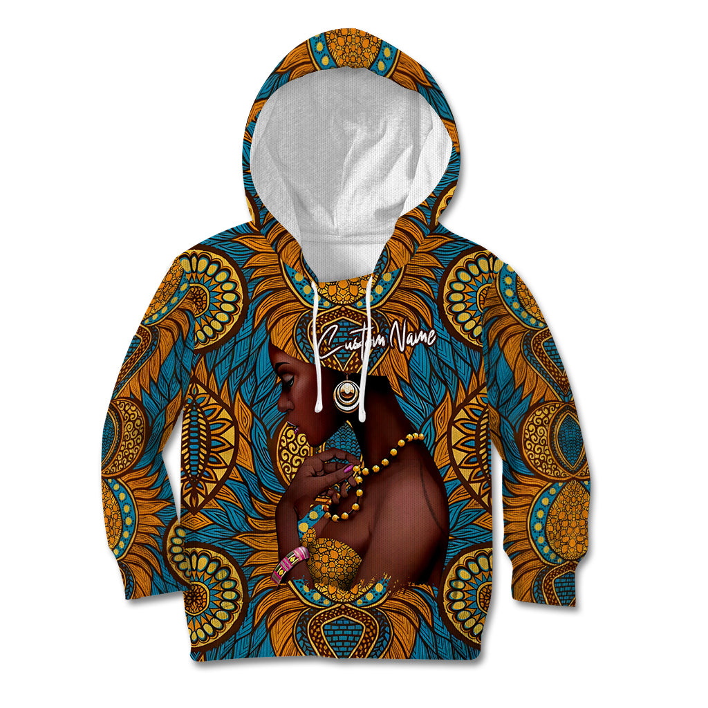 Personalized Black Girl Flora Kid Hoodie African Women - Wonder Print Shop