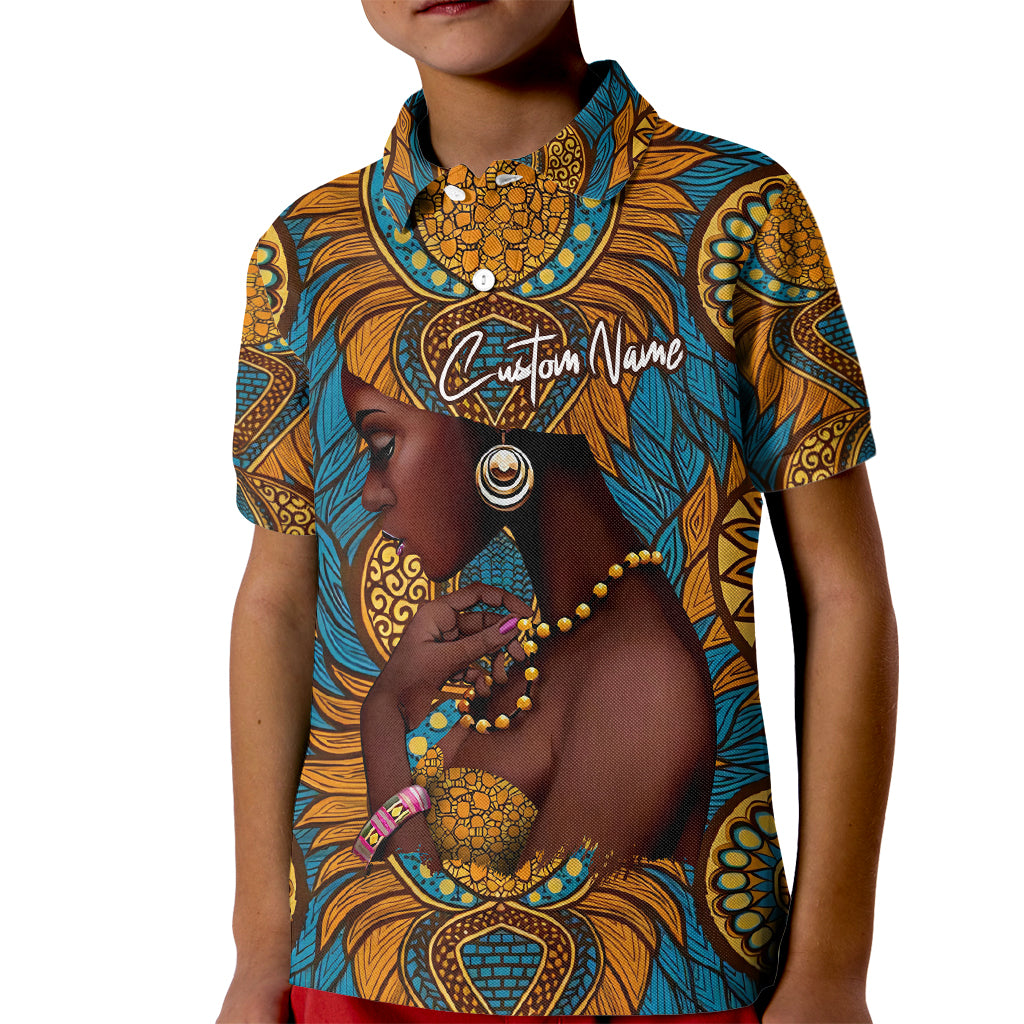 Personalized Black Girl Flora Kid Polo Shirt African Women - Wonder Print Shop