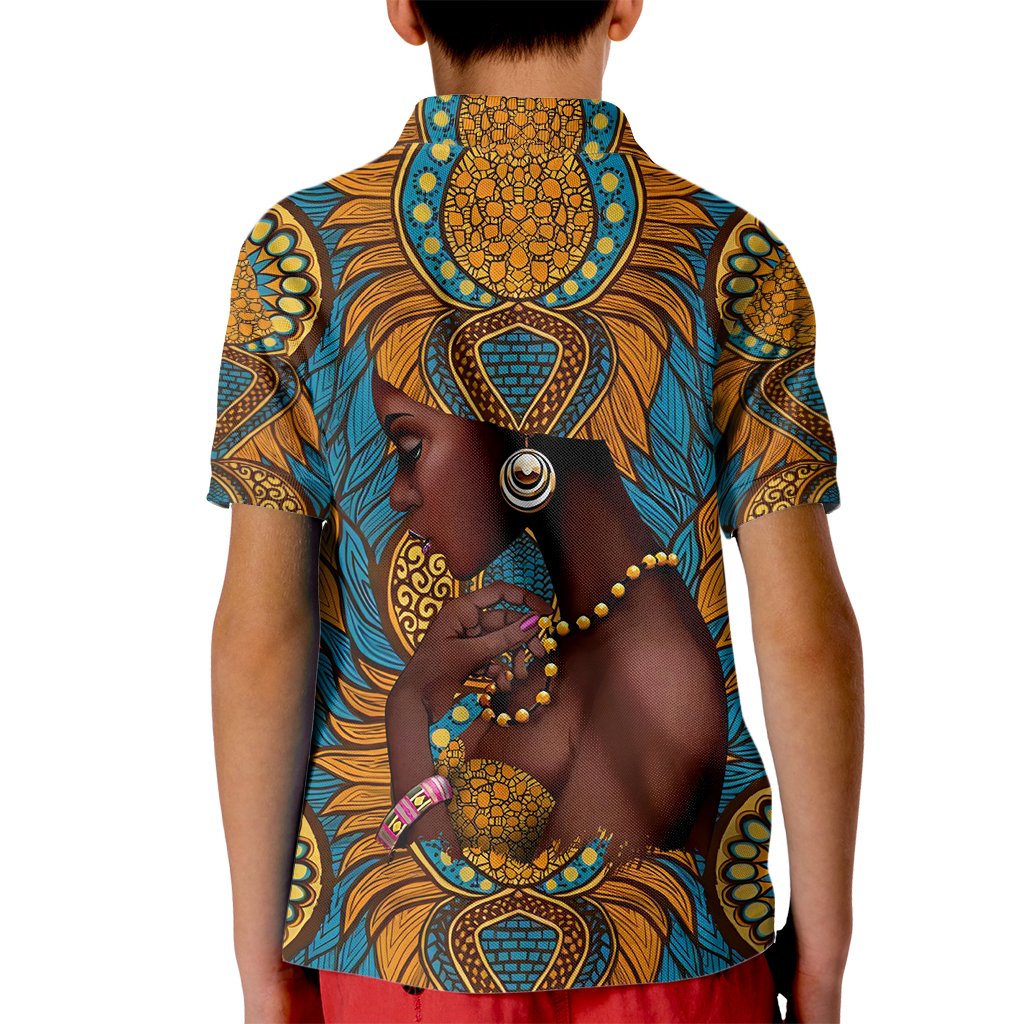 Personalized Black Girl Flora Kid Polo Shirt African Women - Wonder Print Shop