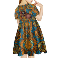 Personalized Black Girl Flora Kid Short Sleeve Dress African Women - Wonder Print Shop