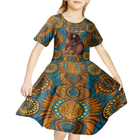 Personalized Black Girl Flora Kid Short Sleeve Dress African Women - Wonder Print Shop