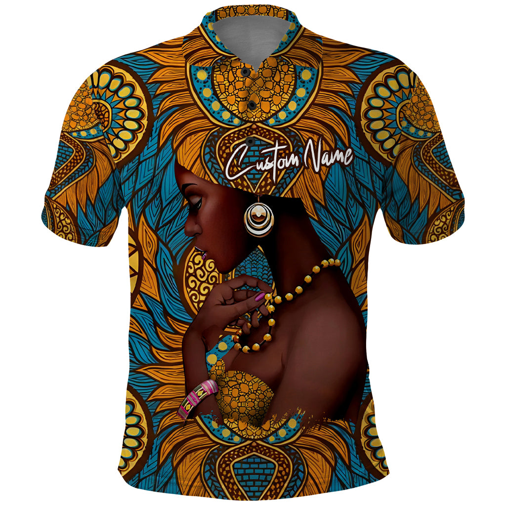 Personalized Black Girl Flora Polo Shirt African Women - Wonder Print Shop