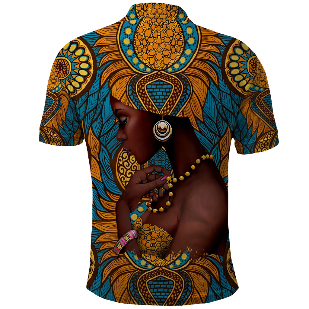 Personalized Black Girl Flora Polo Shirt African Women - Wonder Print Shop